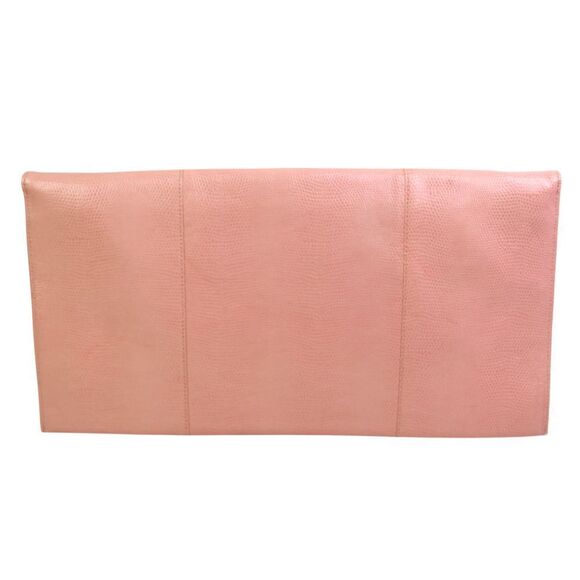 Halogen POWDER PINK REAL LEATHER CHAIN STRAP ENVELOP SHOULDER BAG HANDBAG CLUTCH - Picture 2 of 15